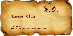 Wimmer Olga névjegykártya